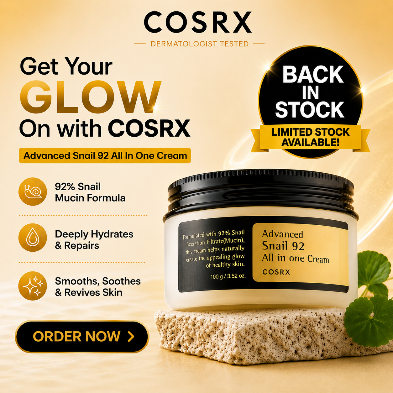 COSRX Advanced Snail 92 All In One Cream — back in stock, order now